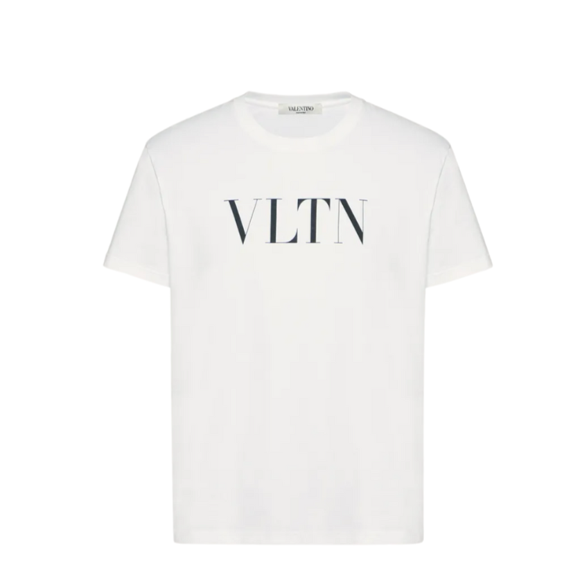 Valentino White Men's T-shirt with VLTN Logo