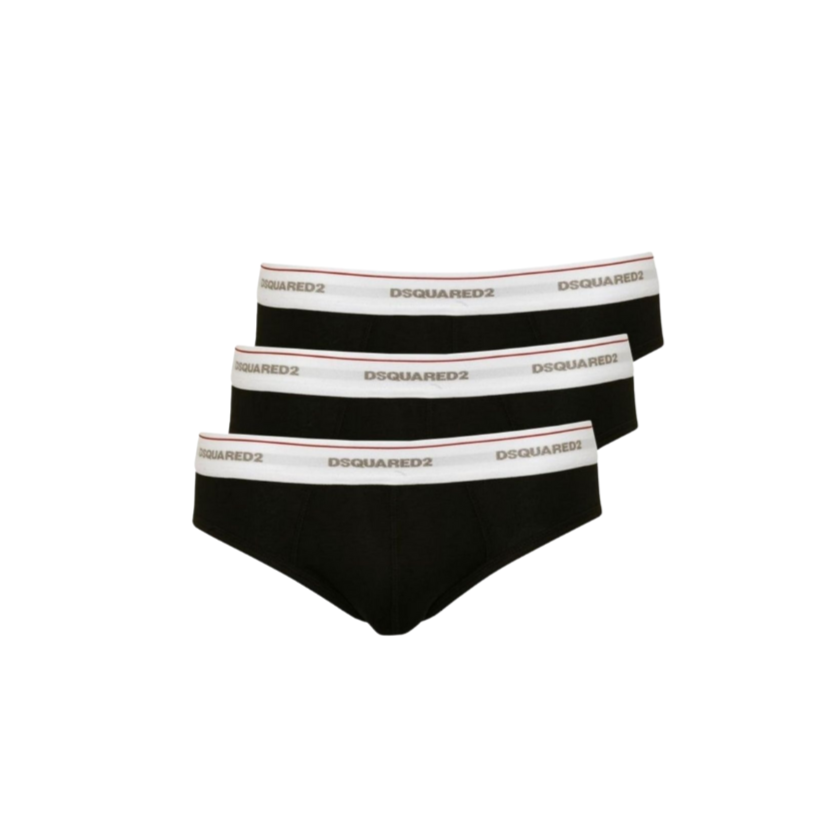 Slip Dsquared2 tri-pack con elastico bianco